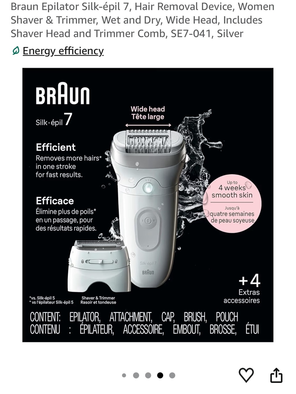 Braun Epilator Silk-épil 7 Hair Removal Device Shaver Trimmer Wet  dry SE7-041 - Picture 2 of 16
